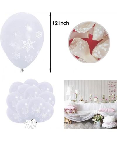 50Ct Winter Snowflake Latex Balloons - Christmas Winter Wonderland/Xmas/Holiday Birthday Baby Shower Wedding First Birthday P...