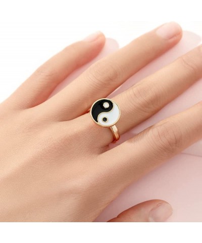 Fidget Spinner Rings for Women Panda Daisy Rotating Spinning Anxiety Ring Adjustable Open Ring Fidget Rotatable Calming Worry...