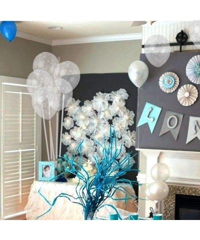 50Ct Winter Snowflake Latex Balloons - Christmas Winter Wonderland/Xmas/Holiday Birthday Baby Shower Wedding First Birthday P...