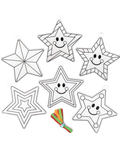 AX414 Star Suncatchers - Pack of 10 for Children to Design Decorate and Display Creative Summer Craft Set Ideal Kids Arts and...