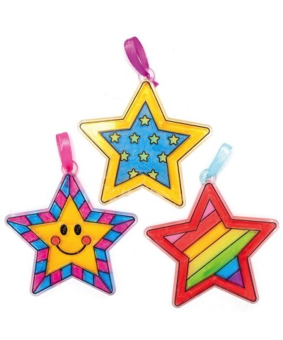 AX414 Star Suncatchers - Pack of 10 for Children to Design Decorate and Display Creative Summer Craft Set Ideal Kids Arts and...