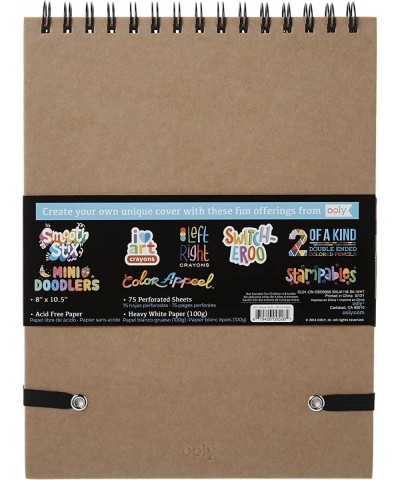 DIY Cover Sketchbook - 75 White Paper Sheets - Large 8" x 10.5" - Perforated Acid-Free $24.81 Kids' Drawing & Writing Boards