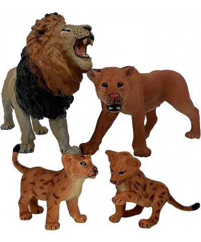 Lions Family Playset Figurine Safari Animal Toys-5 Inches Length Wildlife World Action Figures Cake Toppers or Gifts for Kid....