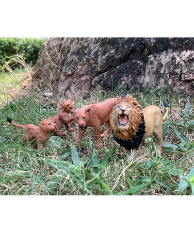 Lions Family Playset Figurine Safari Animal Toys-5 Inches Length Wildlife World Action Figures Cake Toppers or Gifts for Kid....