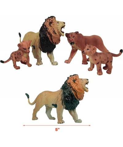 Lions Family Playset Figurine Safari Animal Toys-5 Inches Length Wildlife World Action Figures Cake Toppers or Gifts for Kid....