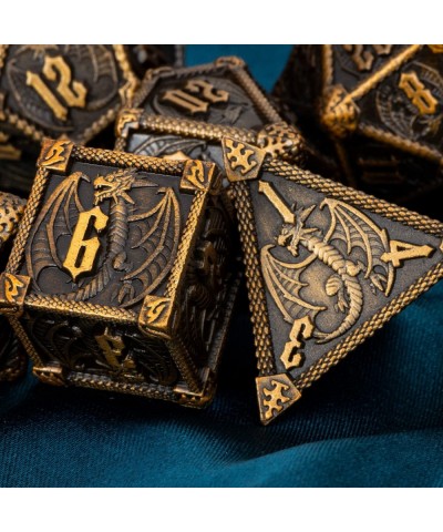 DND Metal Dice Set Dungeons and Dragons Dice with Gift Box D&D Dice 6 Sided Large Polyhedral Dice for Pathfinder Warhammer RP...