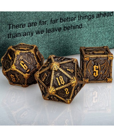 DND Metal Dice Set Dungeons and Dragons Dice with Gift Box D&D Dice 6 Sided Large Polyhedral Dice for Pathfinder Warhammer RP...