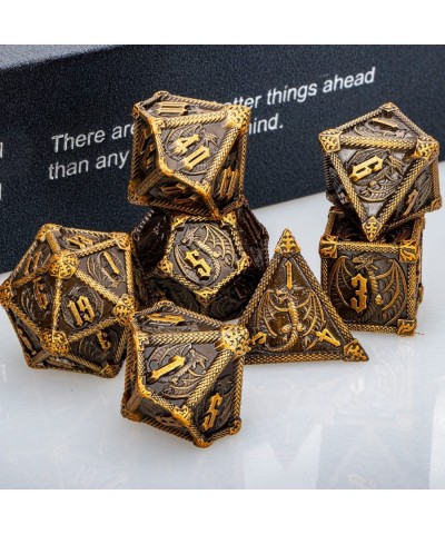 DND Metal Dice Set Dungeons and Dragons Dice with Gift Box D&D Dice 6 Sided Large Polyhedral Dice for Pathfinder Warhammer RP...