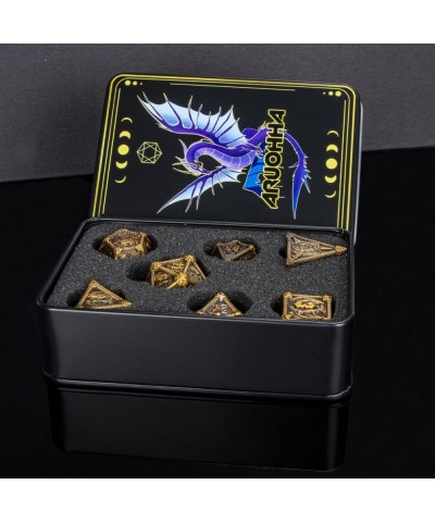 DND Metal Dice Set Dungeons and Dragons Dice with Gift Box D&D Dice 6 Sided Large Polyhedral Dice for Pathfinder Warhammer RP...