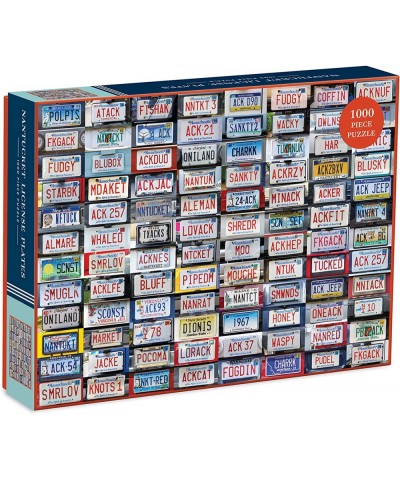 Nantucket License Plates Puzzle 1 000 Pieces 20” x 27” – Jigsaw Puzzle Featuring a Collage of License Plate Photographs – Thi...