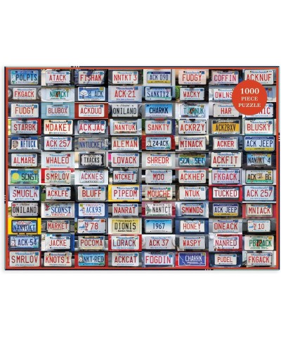 Nantucket License Plates Puzzle 1 000 Pieces 20” x 27” – Jigsaw Puzzle Featuring a Collage of License Plate Photographs – Thi...