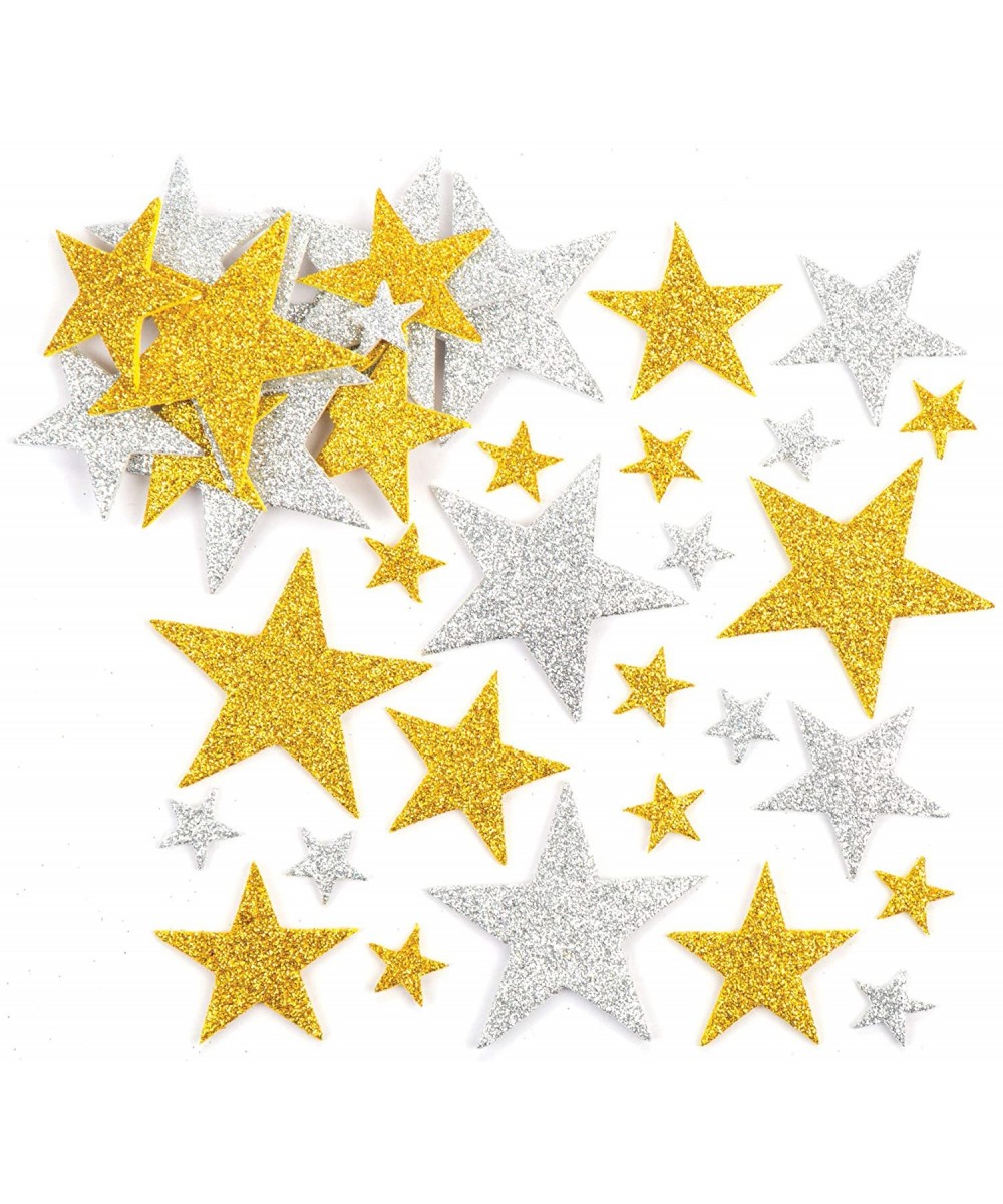 AV610 Gold & Silver Star Stickers - Pack of 150 Glitter Foam Self Adhesive Scrapbook Stickers Great for Kids Arts and Crafts ...