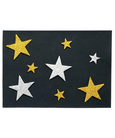 AV610 Gold & Silver Star Stickers - Pack of 150 Glitter Foam Self Adhesive Scrapbook Stickers Great for Kids Arts and Crafts ...