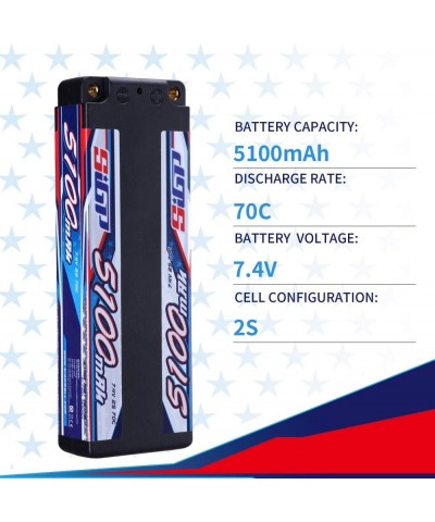 2S 7.4V Lipo Battery 5100mAh 70C Hard Case with 4mm Bullet for RC Vehicle Car Truggy Truck Racing Hobby $46.76 Hobby Remote &...