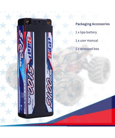 2S 7.4V Lipo Battery 5100mAh 70C Hard Case with 4mm Bullet for RC Vehicle Car Truggy Truck Racing Hobby $46.76 Hobby Remote &...