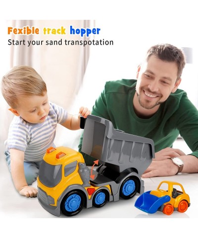 Car Toys for 2 3 4 5 Years Old Toddlers Boys and Girls 12‘’ Big Dump Truck with Light and Sound Push and Go Small Bulldozer F...