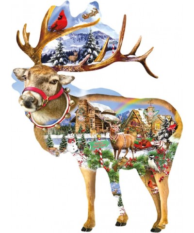 Reindeer Training Shaped 800 Piece Jigsaw Puzzle by SunsOut $45.01 Jigsaw Puzzles