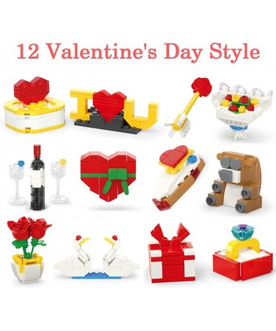 24 Pack Valentines Day Mini Building Block Toys for Kids School Class Classroom Valentines Day Cards Gifts Prizes Party Favor...