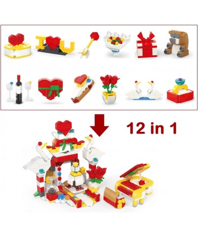 24 Pack Valentines Day Mini Building Block Toys for Kids School Class Classroom Valentines Day Cards Gifts Prizes Party Favor...