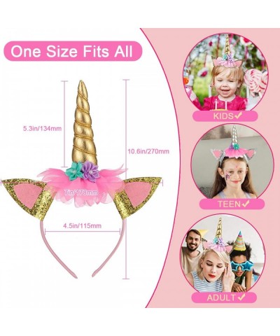 6 Pack Unicorn Horn Glitter Ears Flower Headband Birthday Party Favor Supplies $26.66 Kids' Party Favor Sets