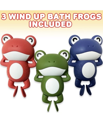 Wind Up Bath Frogs for Kids Set of 3 Swimming Frog Toys in Assorted Colors Frog Bathtub Toys for Kids That Swim in Water Grea...