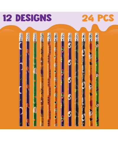 72 Pcs Halloween Assorted Stationery Set 24 Packs Halloween Theme Pencils Rulers and Notepads Party Favor Set for Kids Hallow...