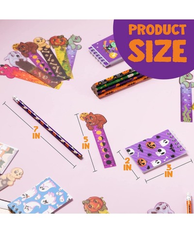 72 Pcs Halloween Assorted Stationery Set 24 Packs Halloween Theme Pencils Rulers and Notepads Party Favor Set for Kids Hallow...