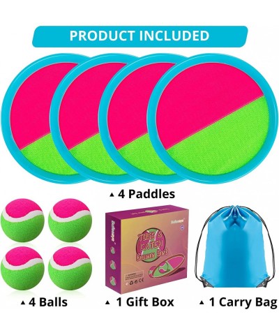 Outdoor Games for Kids - Outside Toys for Kids Ages 4-8 Toss and Catch Ball Set with 4 Paddles 4 Balls and 1 Storage Bag Yard...