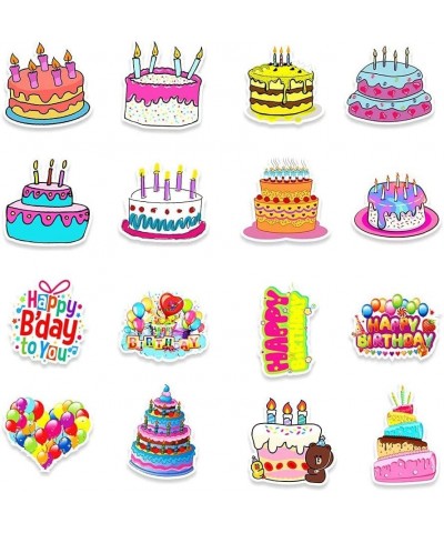 50 PCS Stickers for Water Bottles Happy Birthday Cakes Stickers for Kids Cute Stickers for Laptop Phone Stickers for Adults V...