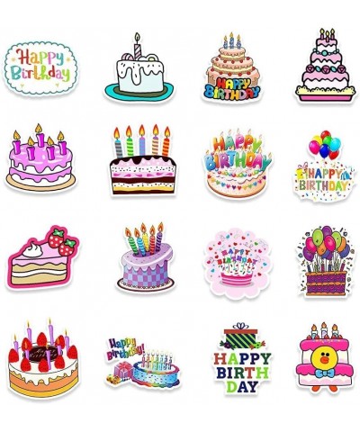 50 PCS Stickers for Water Bottles Happy Birthday Cakes Stickers for Kids Cute Stickers for Laptop Phone Stickers for Adults V...