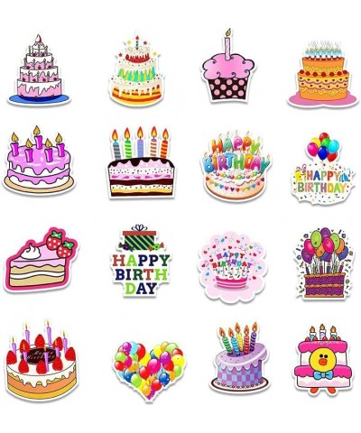 50 PCS Stickers for Water Bottles Happy Birthday Cakes Stickers for Kids Cute Stickers for Laptop Phone Stickers for Adults V...