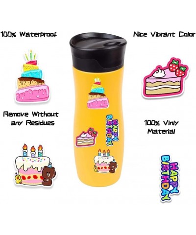 50 PCS Stickers for Water Bottles Happy Birthday Cakes Stickers for Kids Cute Stickers for Laptop Phone Stickers for Adults V...