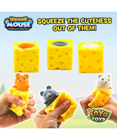 Squeezepops Mouse in Cheese Squishy - Squeeze Fidget Toy Mouse Pop Up Fidget Toy - Stress Relief Plush Squeeze Cheese - Autis...