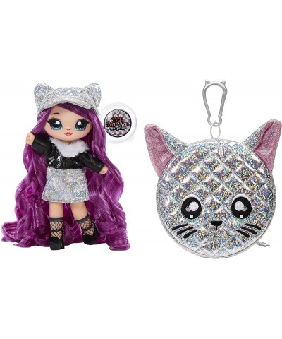 Na Na Na Surprise Glam Series Chrissy Diamond Fashion Doll & Metallic Cat Purse Purple Hair Cute Kitty Ear Hat Outfit & Acces...