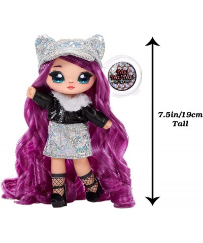 Na Na Na Surprise Glam Series Chrissy Diamond Fashion Doll & Metallic Cat Purse Purple Hair Cute Kitty Ear Hat Outfit & Acces...