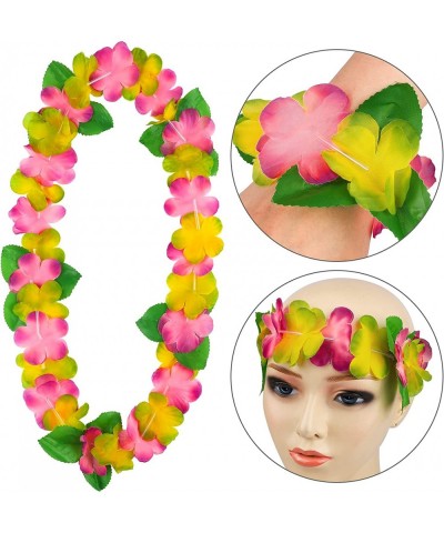 Hawaiian Leis Tropical Hawaiian Party Necklace Headbands and Wristbands Colorful for Hawaiian Party Decorations Beach Vacatio...