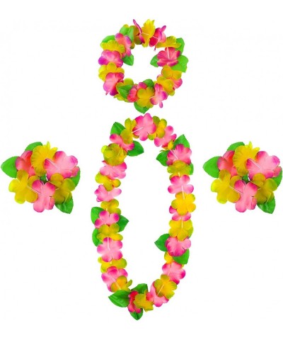 Hawaiian Leis Tropical Hawaiian Party Necklace Headbands and Wristbands Colorful for Hawaiian Party Decorations Beach Vacatio...