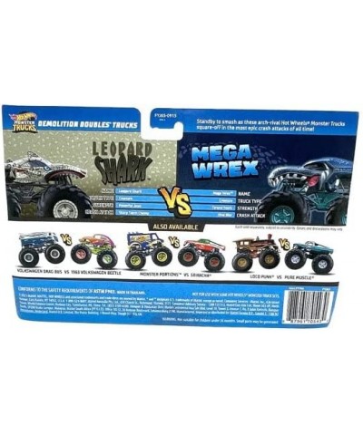 Hot Wheels Monster Trucks Leopard Shark vs Mega Wrex Demolition Doubles 1:64 Scale Trucks $44.07 Nature Exploration Toys