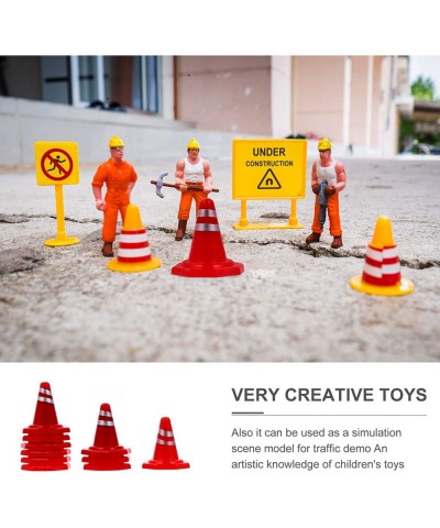 10Pcs Mini Traffic Cones 1. 1 inch Plastic Play Traffic Signs Toys Safety Cones Mini Road Signs Toy for Kids Street Signs Con...