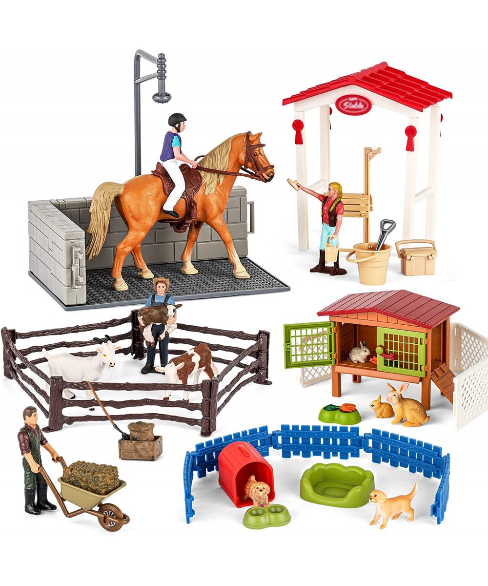 Farm Toys Horse Toys Farm Animal Toy Barn Set & Horse Stable Figurine Playset Pretend Play Gift for 3-12 Child Boy Girl $62.8...