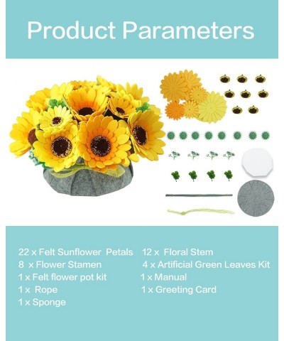 BAZIMA DIY Felt Flower Art Craft Kit DIY Felt Sunflower Pot Bonsai Kit Floral Gifts Beginner Craft Kit Arrange Pre-Cut Felt F...