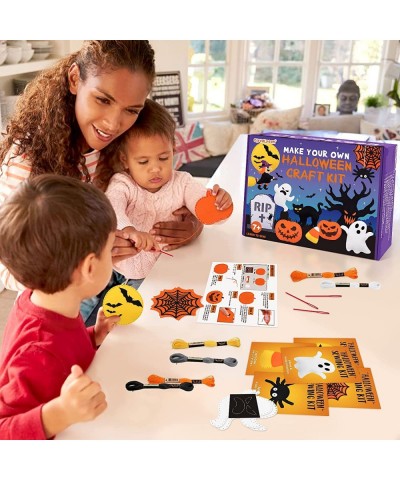 Halloween Sewing Craft Kit Kids DIY Sewing and Crafting Set Halloween Felt Ornaments Stuffed Plush for Girls and Boys Educati...