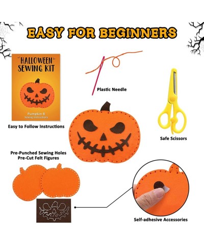 Halloween Sewing Craft Kit Kids DIY Sewing and Crafting Set Halloween Felt Ornaments Stuffed Plush for Girls and Boys Educati...