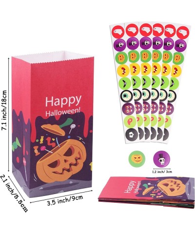 54 Pieces Halloween Paper Trick or Treat Bags with Character Designs Halloween Trick-or-Treating Goodie Bags with Stickers Ha...