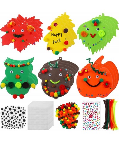 546 Pieces Autumn Thanksgiving Crafts for Kids DIY Foam Pumpkin Leaf Owl Fall Decorations Craft Kit with Googly Eye Pom Poms ...