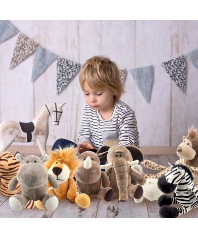 11 Pack Jungle Safari Stuffed Animals Cute Plush Lion Elephant Zebra Giraffe Tiger Monkey Fox Raccoon Hippo Animals Toys for ...