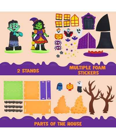 2 Pack Halloween EVA Haunted Castle House 3D Foam Haunting Castle Craft Gingerbread House Kit Halloween Art and DIY Kit for K...