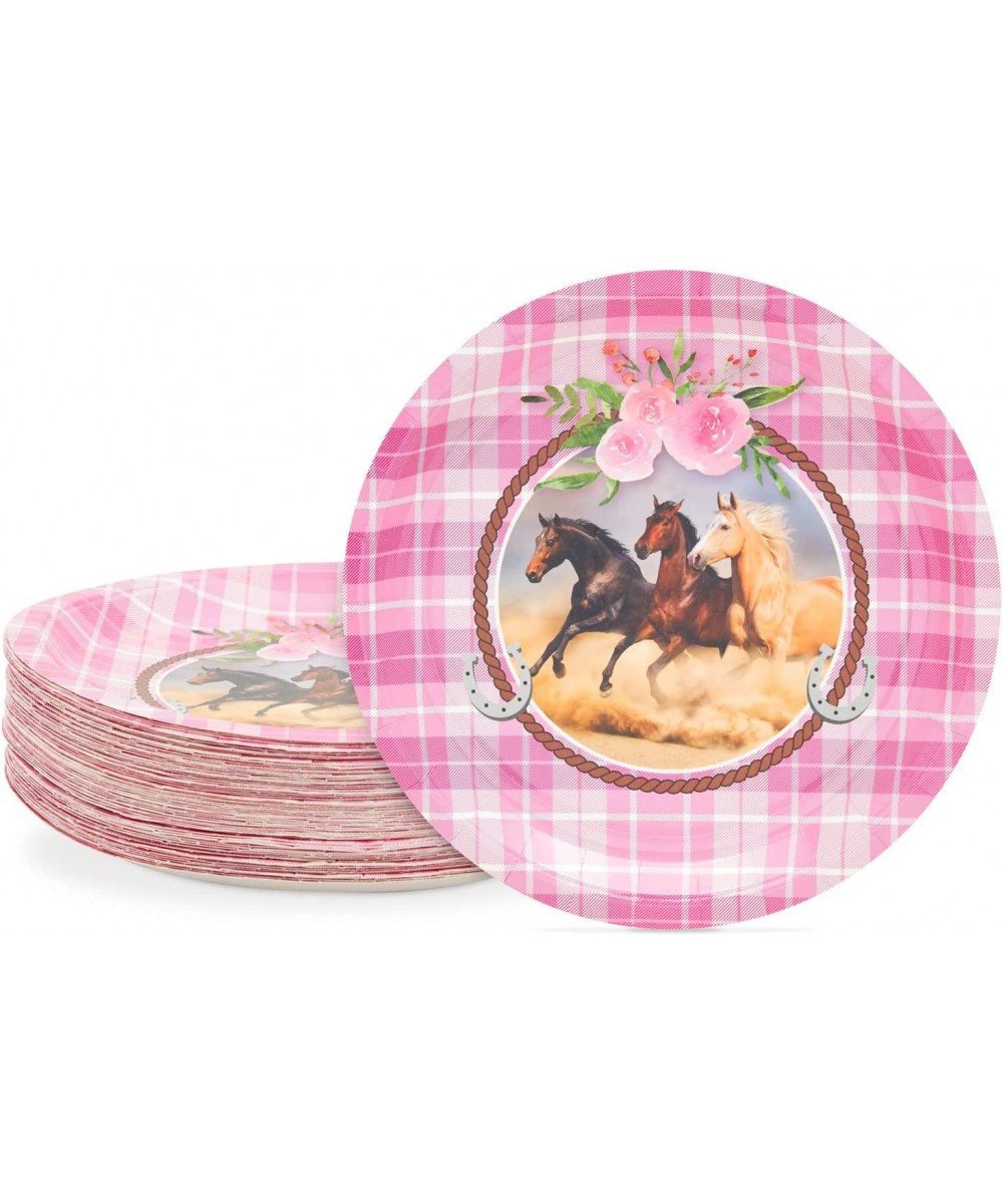 80 Pack Horse Paper Plates Cowgirl Birthday Party Pink Decorations for Girls (9 In) $26.78 Kids' Party Tableware