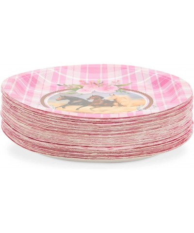 80 Pack Horse Paper Plates Cowgirl Birthday Party Pink Decorations for Girls (9 In) $26.78 Kids' Party Tableware