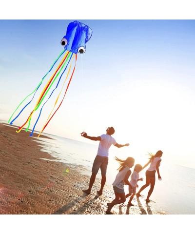 Pack 3 Colors Beautiful Large Easy Flyer Kite for Kids-Software Octopus-It's Big! 31 Inches Wide with Long Tail 157 Inches Lo...